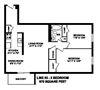 Feel at home in contemporary, spacious luxury Floor plan of 2 bed, 1 bath, spacious, elegant living at Regency Towers in Owen Sound, ON