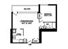 One bedroom, one bathroom apartment layout at Rockford in Toronto, ON
