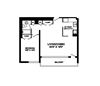 One bedroom, one bathroom apartment layout at Rockford in Toronto, ON