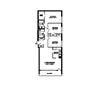 Three bedroom, two bathroom apartment layout at Rockford in Toronto, ON
