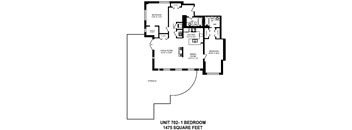 Two bedroom, two bathroom apartment layout at The Conservatory in Kelowna, BC