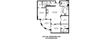 2 bedroom 2 bathroom suite layout The Conservatory in Kelowna, BC