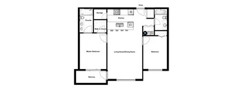 2 Bed 2 Bath - (1820) C