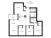 Three bedroom, two bathroom apartment layout at The Crest in Nanaimo, BC