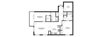Two bedroom plus den, two bathroom at Trio On Belmont in Kitchener, ON