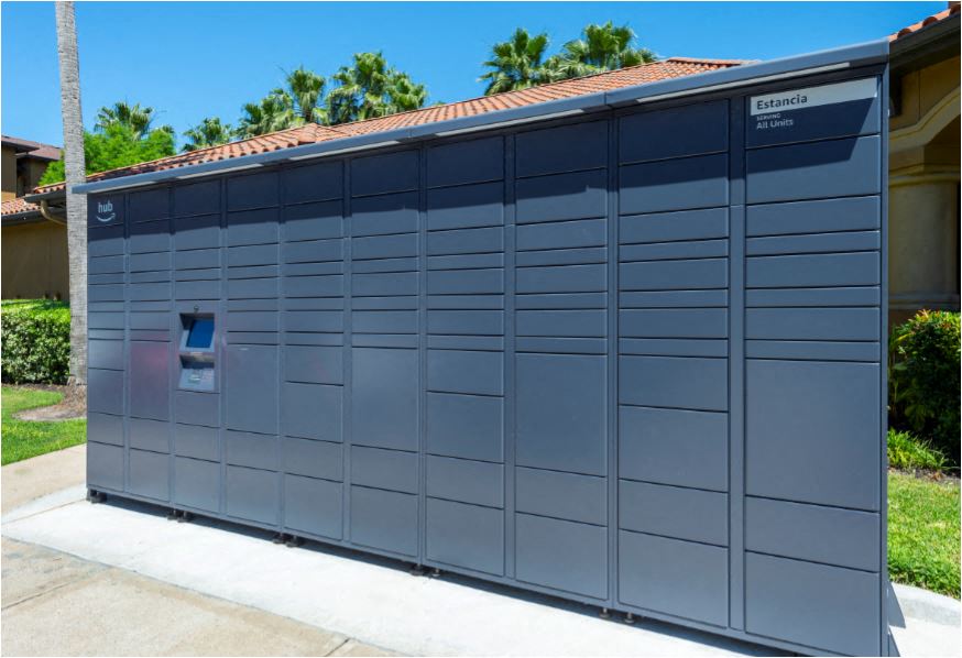 a large garage door with a window on the side of a house