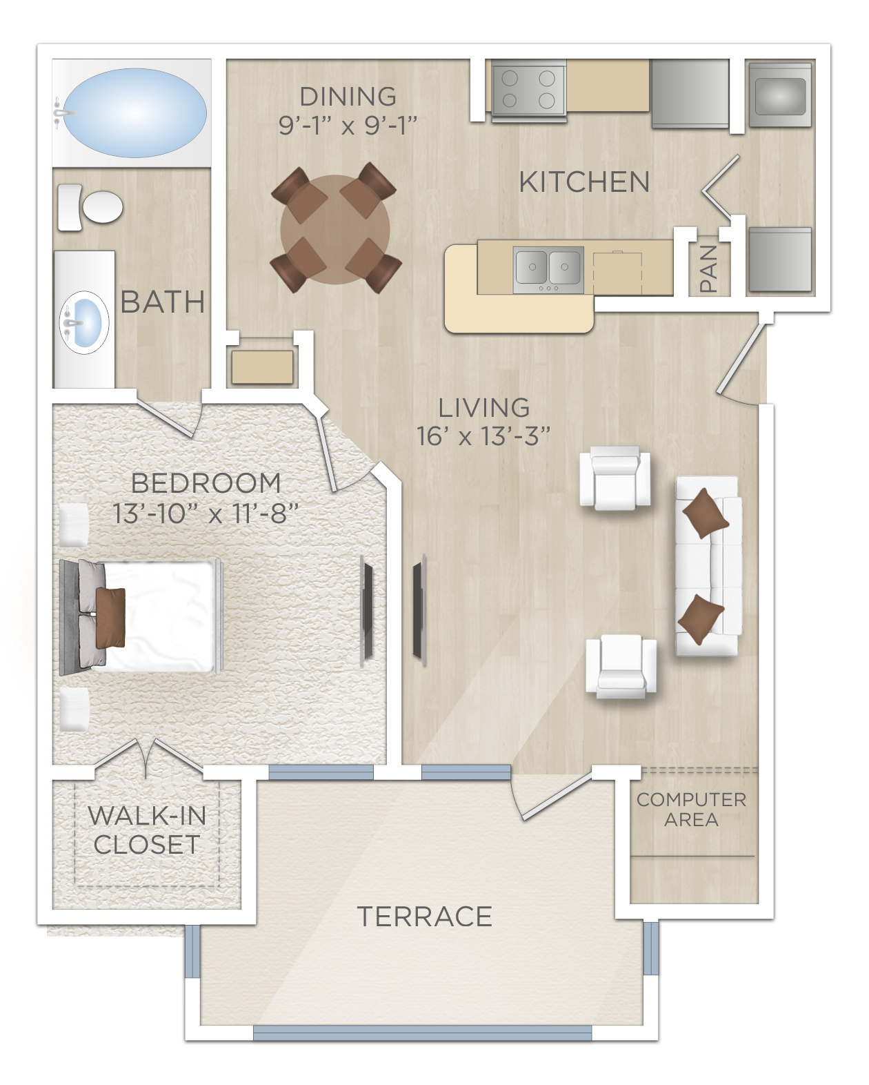 One Bedroom one bath apartment Molina