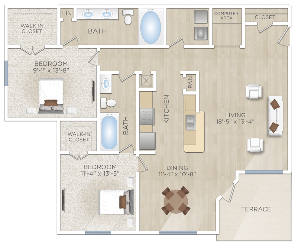 Two Bedroom Apartments in Northwest Houston, TX - El Madrid