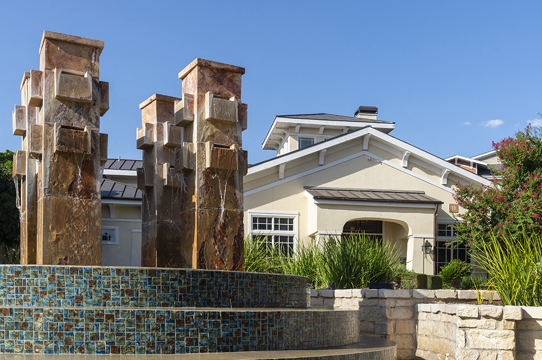 The View at Westover Hills Apartments in San Antonio fountain at leasing office