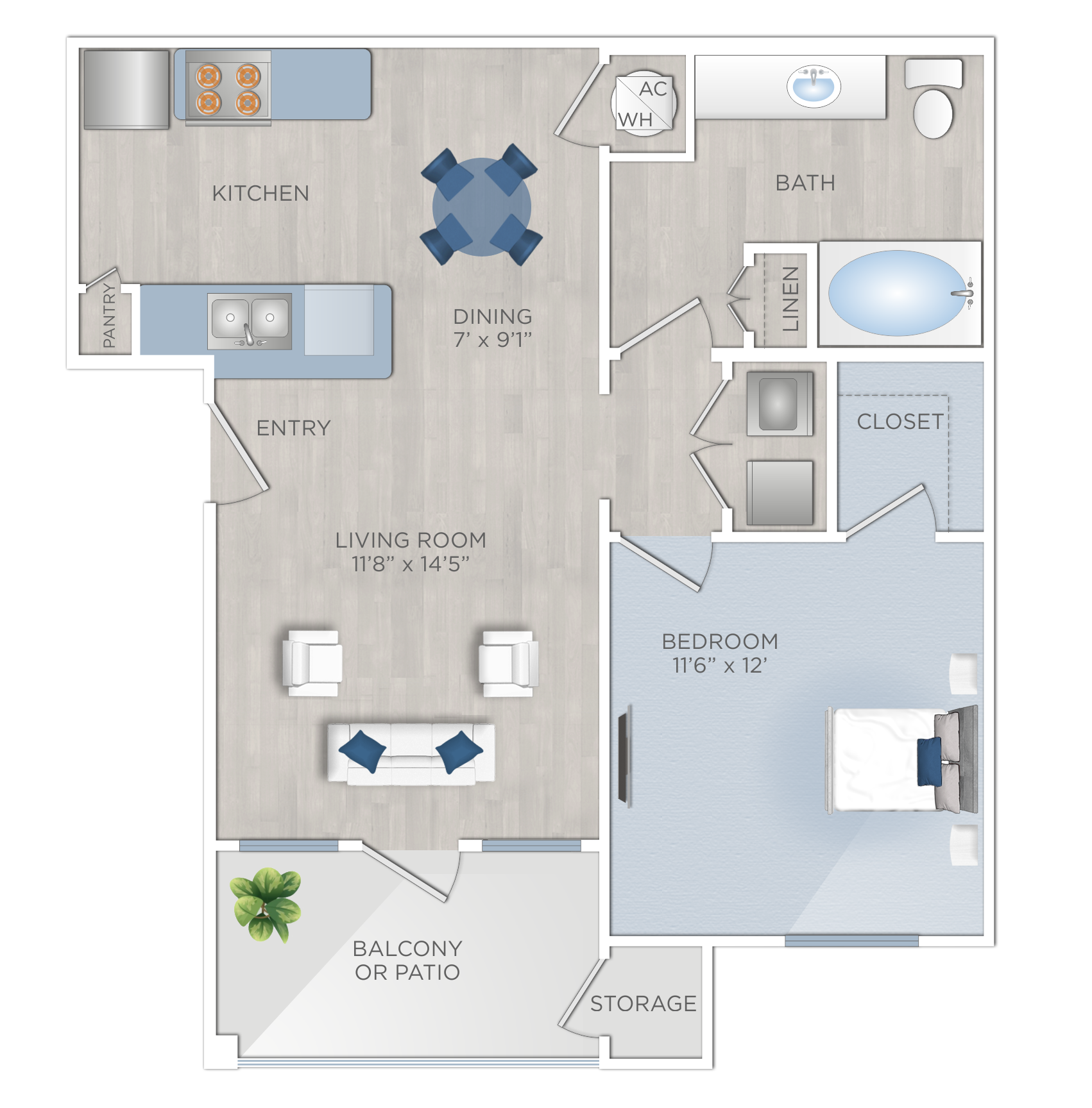 One Bedroom Apartment