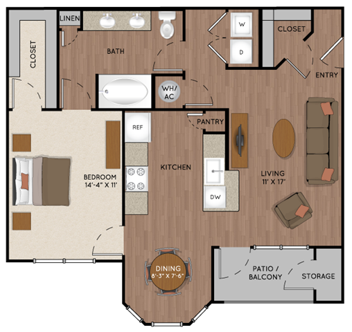 One Bed One Bath