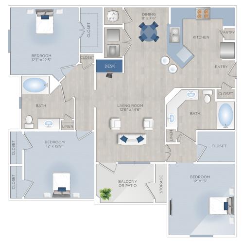 Three Bedroom Apartments in Tomball, TX - The Preserve at Spring Creek - C1