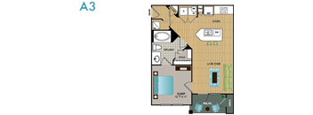 1 Bed | 1 Bath | 632sqft | Lakewood Flats Apartments