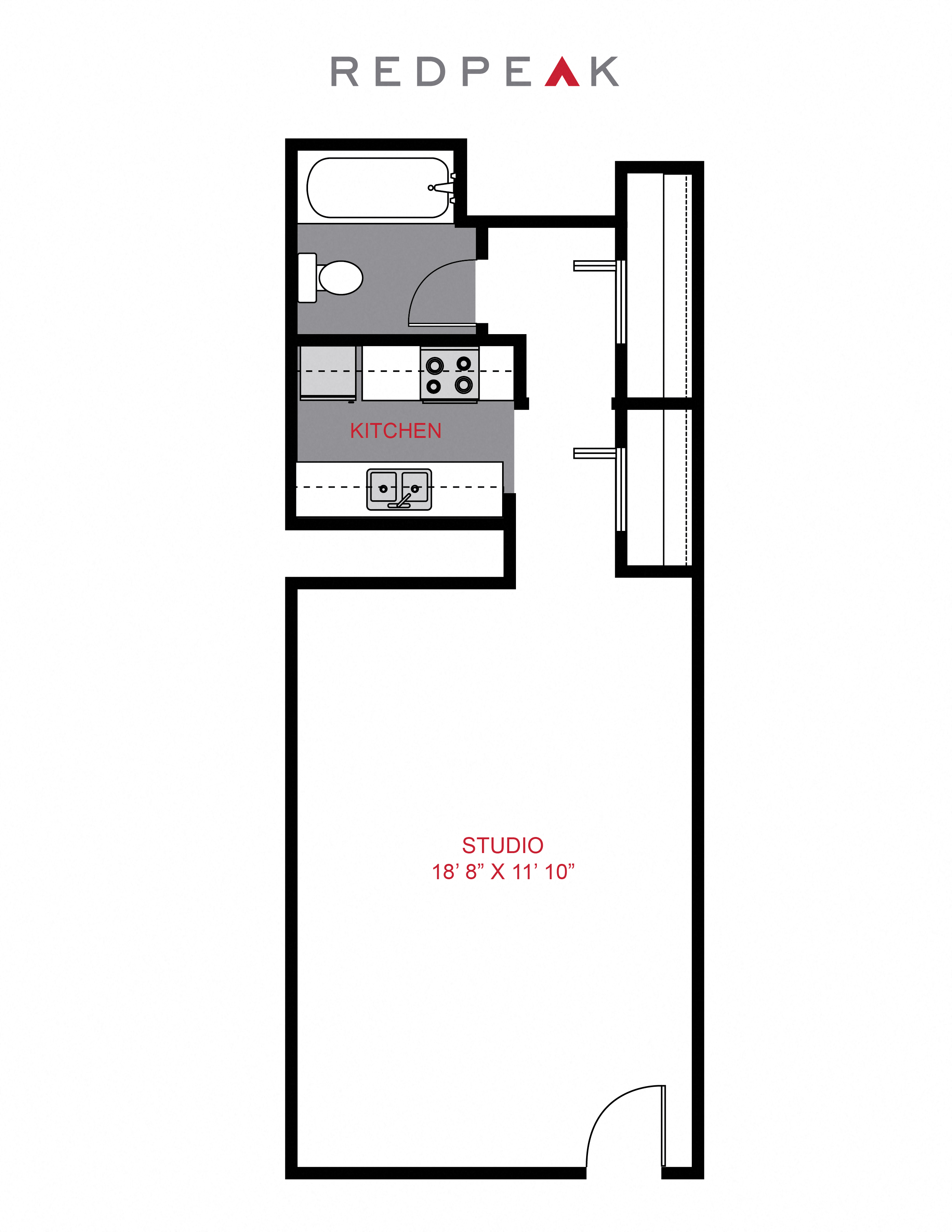 833 Dexter Studio Floor Plan