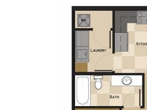 Delaney Floorplan Delaney one bedroom one bathroom Floorplan at North Pointe Villas