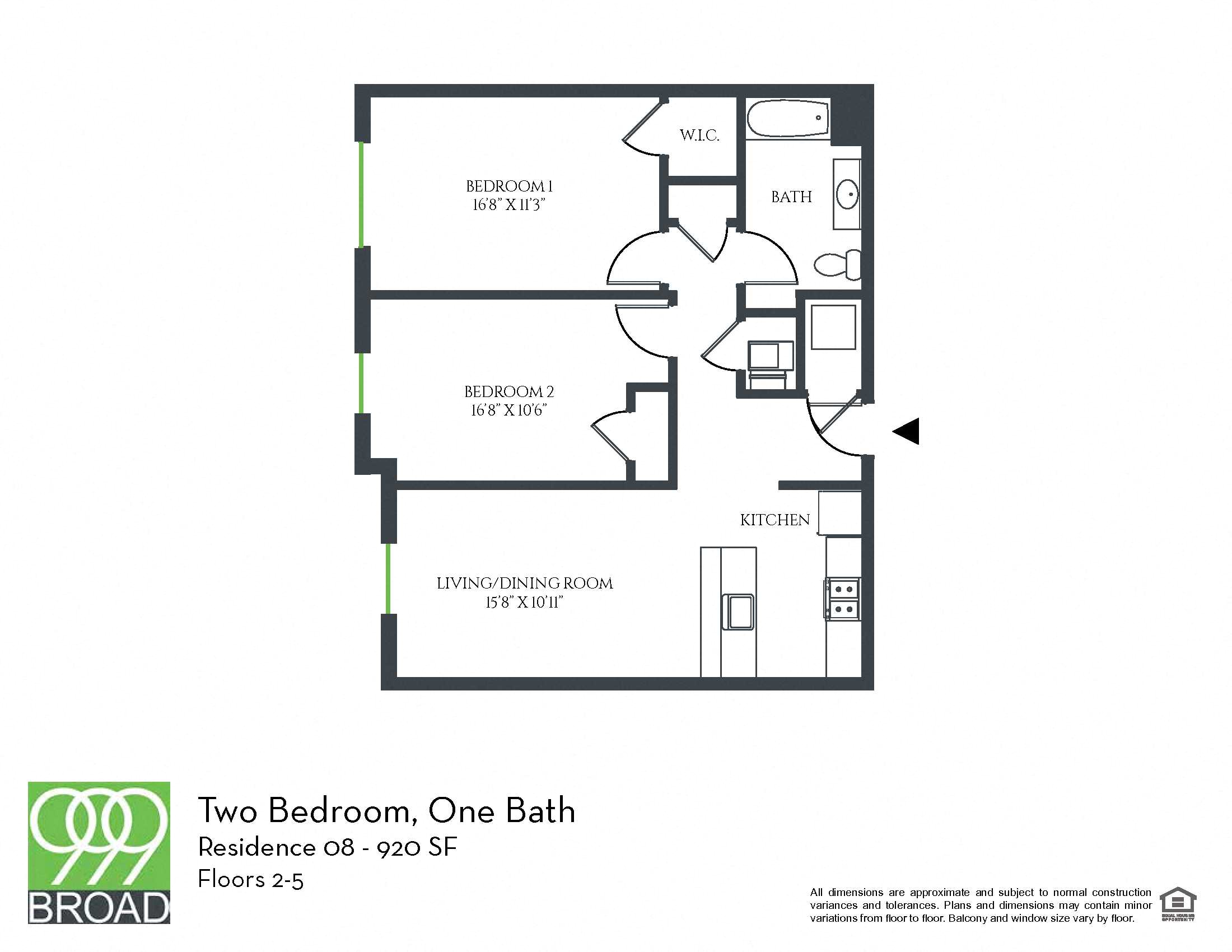 2 br 1 ba Newark NJ Floor Plan
