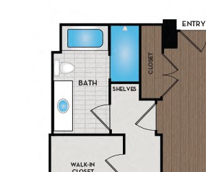22F1 The Residence Buckhead - Atlanta, GA - 22F1 Floor Plan 1219 Sq Ft