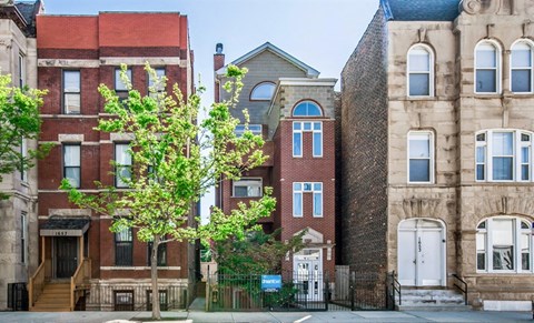 a row of houses on a city street