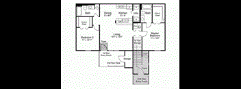 Chestnut 2 Floorplan at HighPoint Community Apartments, Romeoville, IL, 60446
