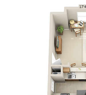 two bed apt floor plan