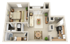 1 bedroom apartment floor plan