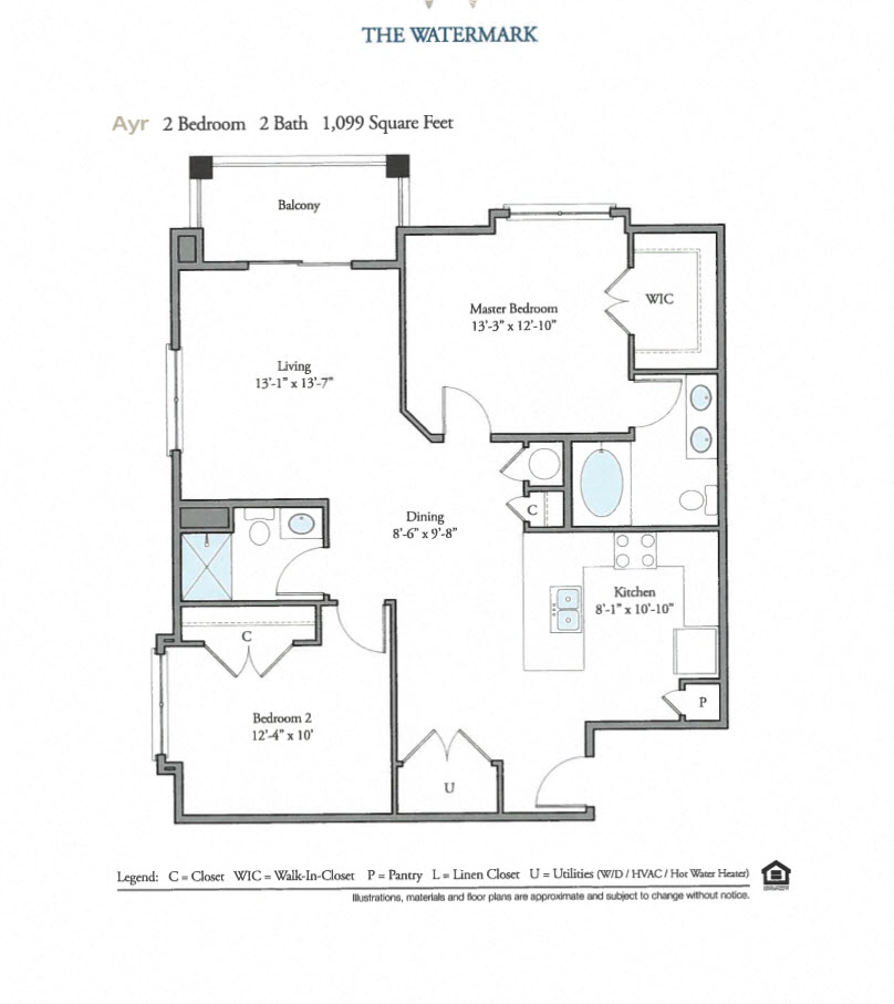 Floor Plan at Watermark Apartments, Norfolk, VA