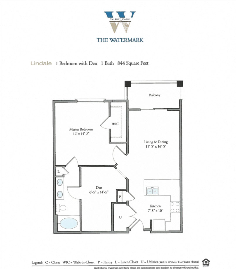 Floor Plan at Watermark Apartments, Norfolk