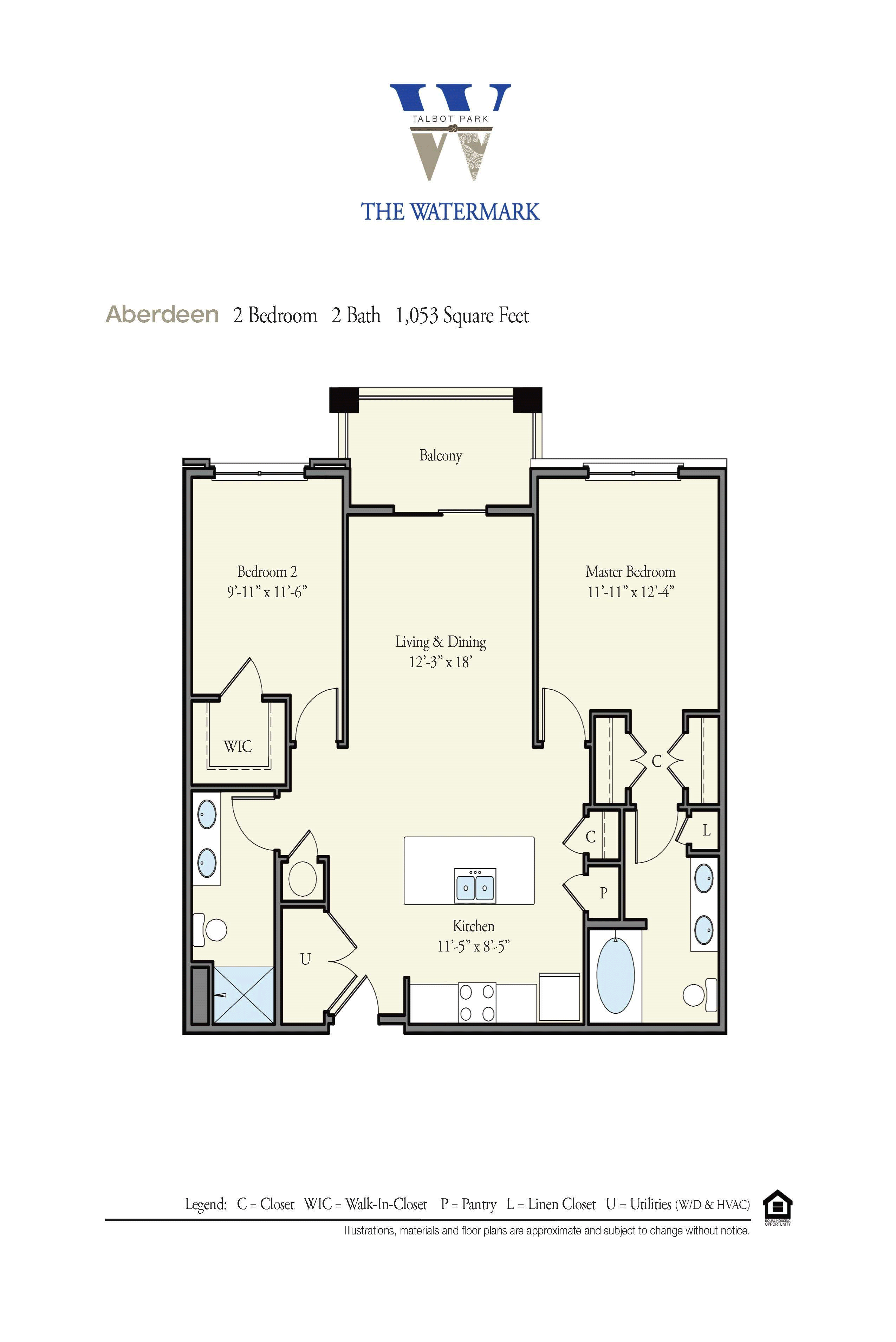 Floor Plan at Watermark Apartments, Virginia, 23505