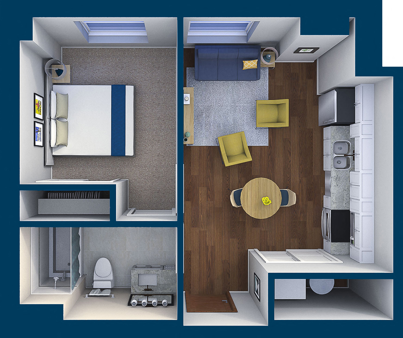Suite Style 19 Floor Plan  at Residences at Leader, Cleveland