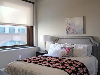 Beautiful Bright Bedroom With Wide Windows at Residences at Leader, Ohio