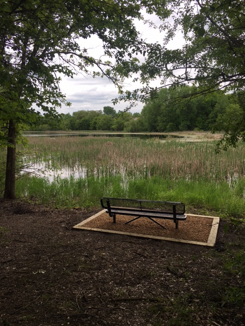 Walking trail and outdoor seating