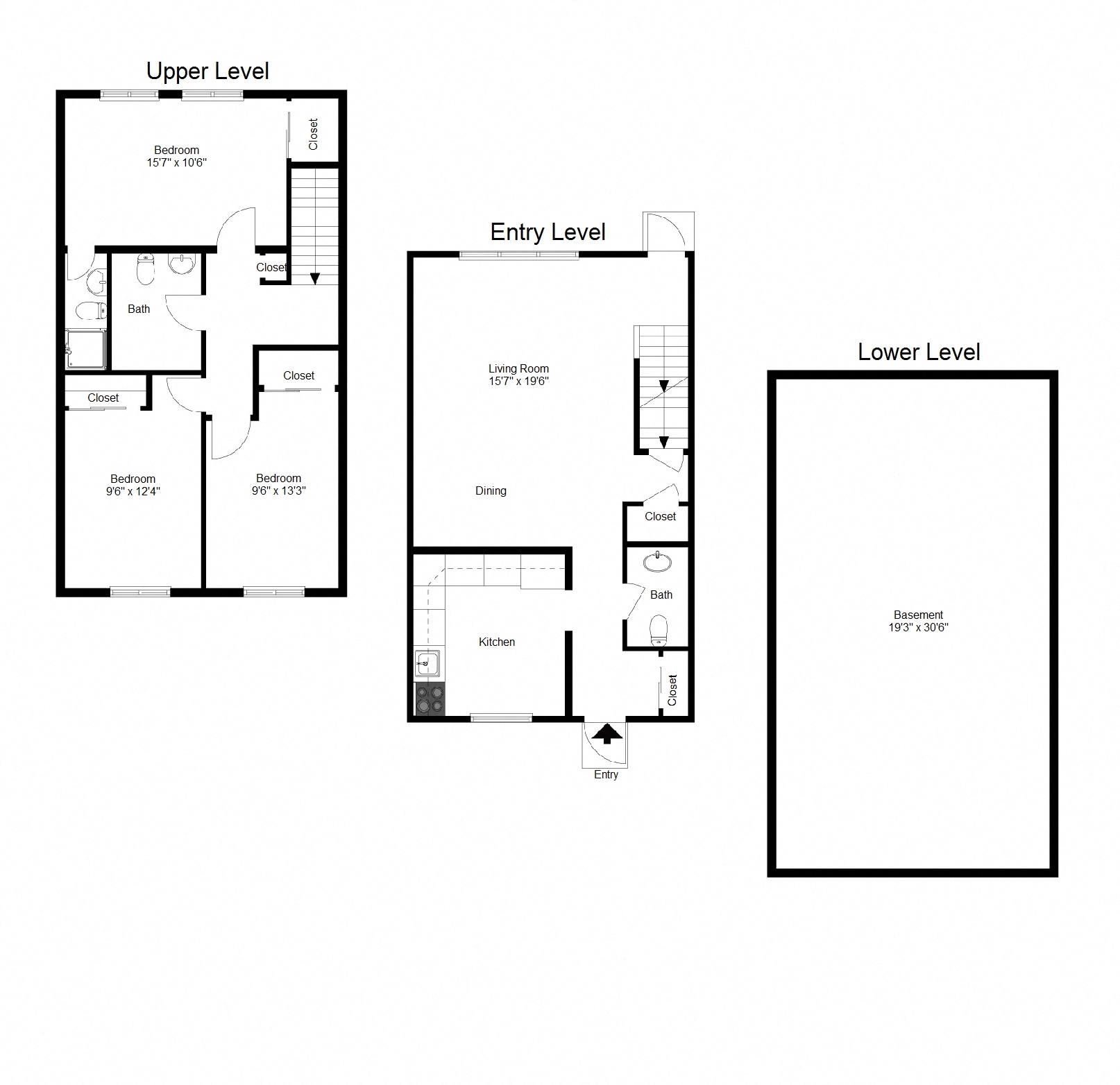 3 Bedroom Townhouse FloorPlan at Dannybrook Apartments, New York, 14221