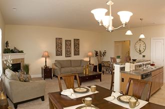Dining and Living Room Dining and Living Room at Long Pond Shores Waterfront Apartments, Rochester, NY