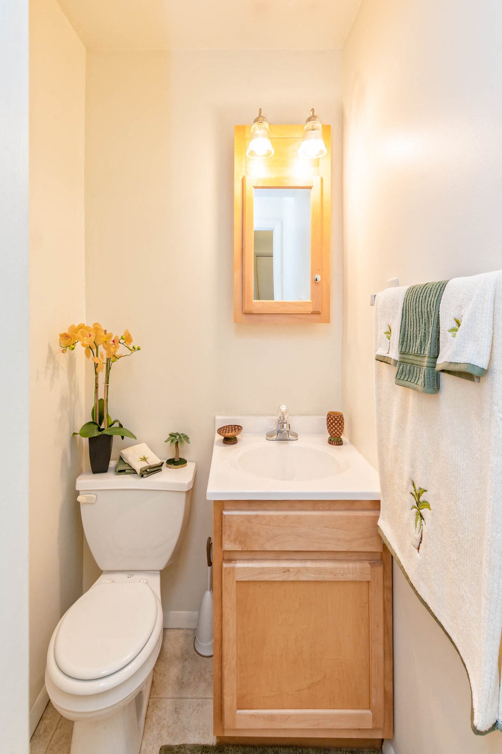 Bright Bathroom at Long Pond Shores Waterfront Apartments, Rochester, NY
