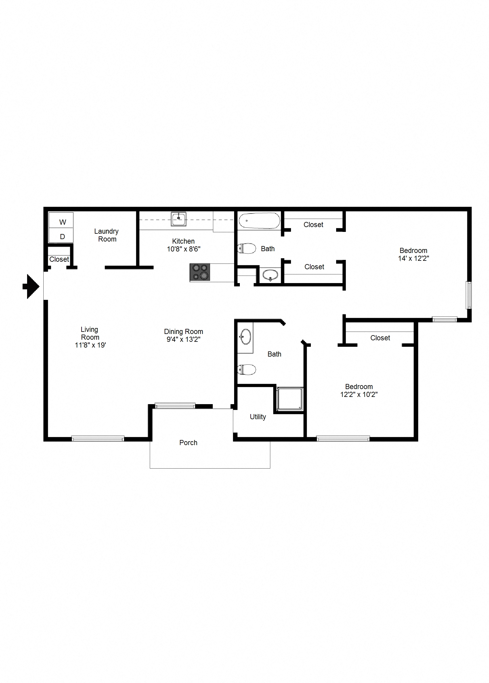 Two Bedroom Apartment at Fetzner Square Apartments & Townhouses, Rochester, NY