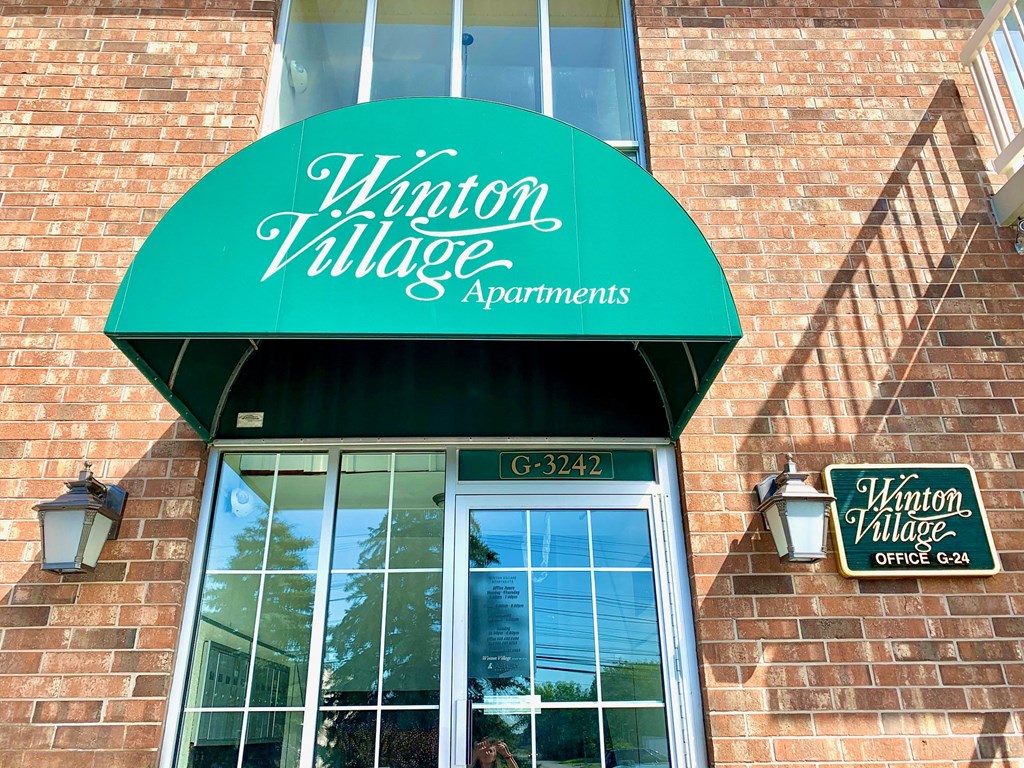 awning of the window village apartments building