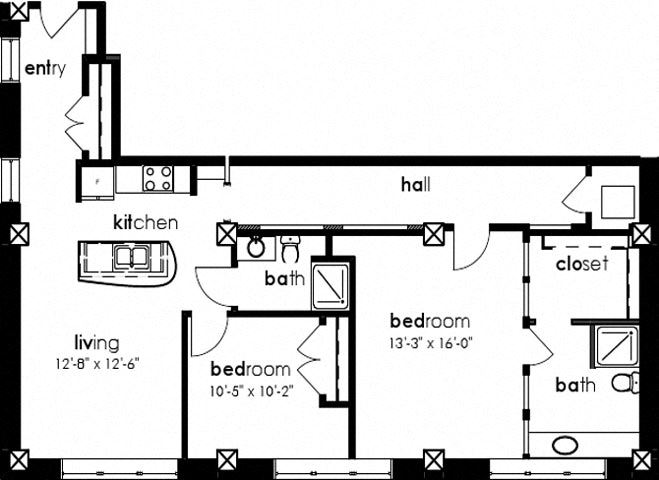 Two Bedroom Two Bathroom