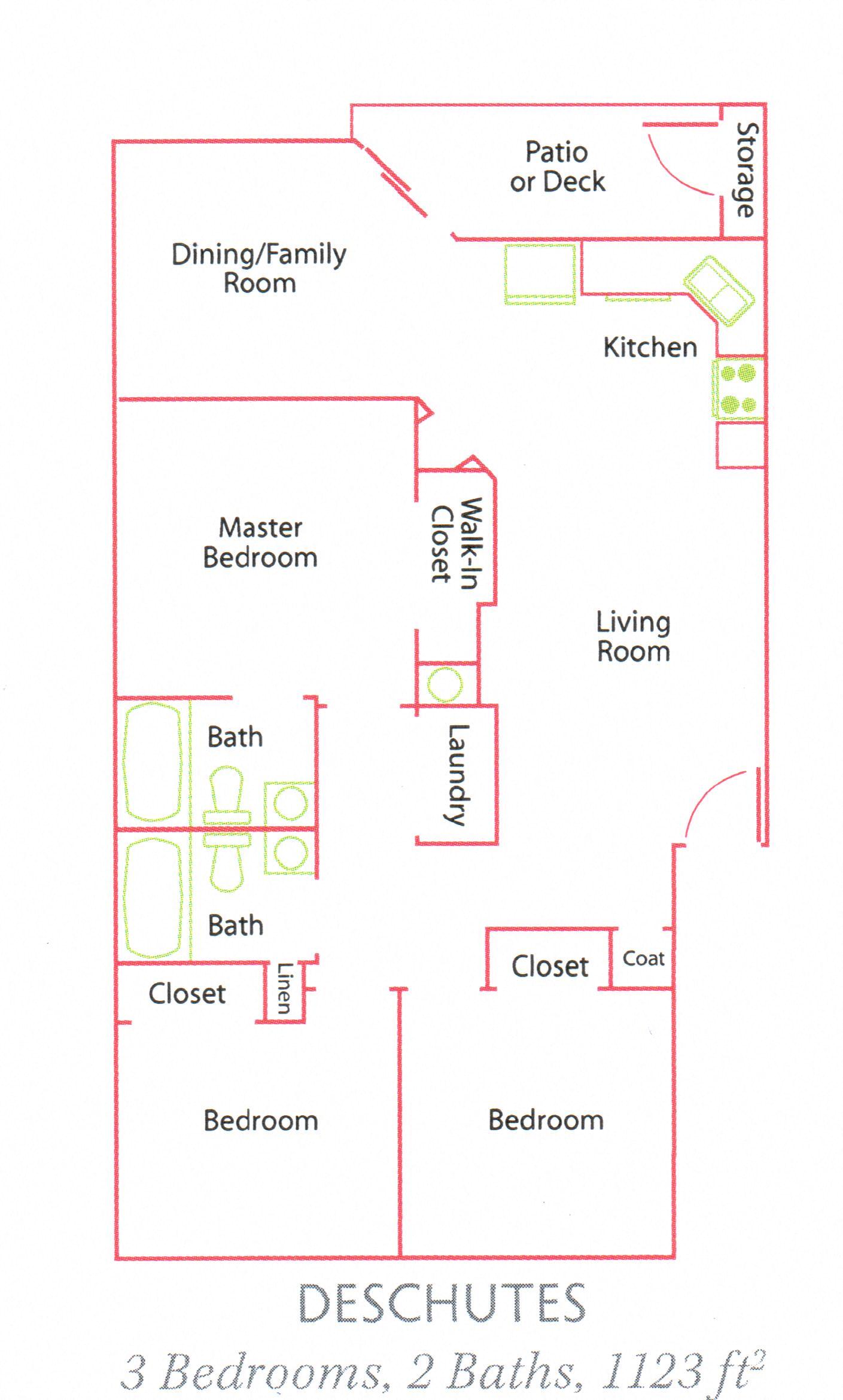 Williamette Park_Deschutes_3 Bedroom_2 Bathroom_Salem OR
