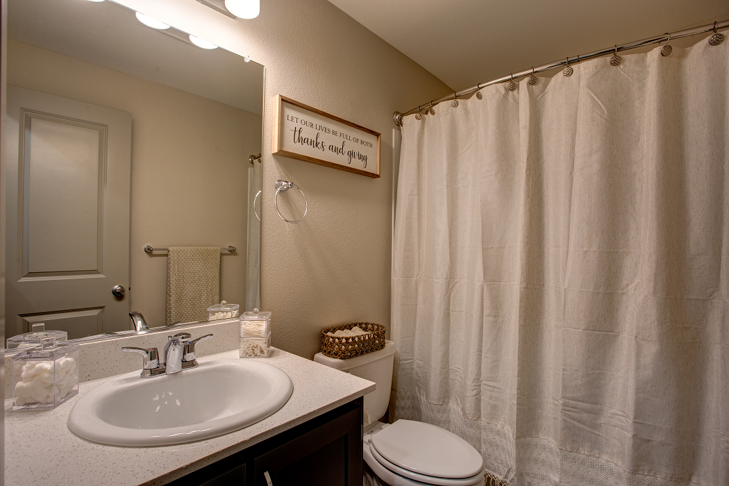 a bathroom with a sink and a toilet and a shower