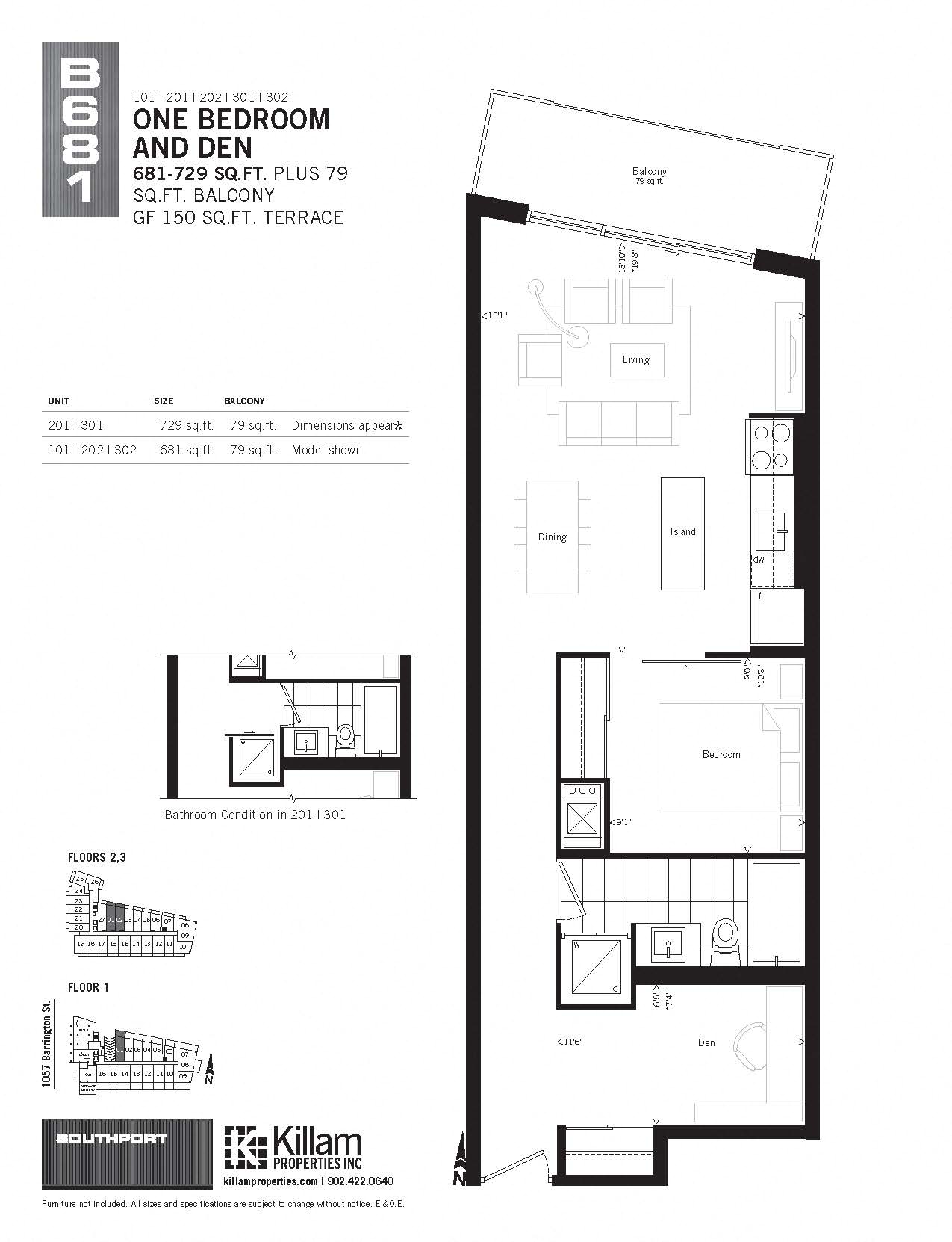 One Bedroom + Den