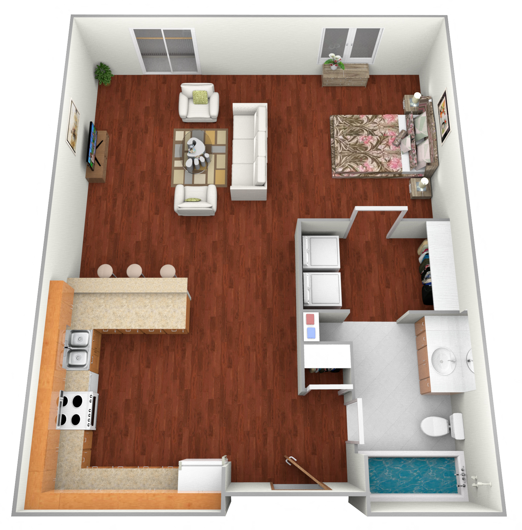 studio B Floor Plan at Augusta Apartments, Fargo, ND, 58104