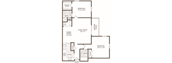 2 Bedroom/2 Bath (Price is Per Bed)