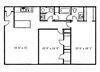 2 Bedroom Flat Floor Plan 2 Bedroom Flat Floor Plan at Brookside Apartments, Hewitt, TX
