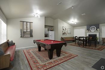 Pool table in clubroom,at Cambridge Court Apartments, Texas, 75965