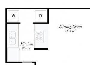 2 Bed 1 Bath - 2A Floorplan 2 Bed 1 Bath - 2A Floorplan at Summit Ridge Apartments, Temple, Texas