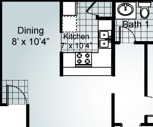 2 Bedroom 1.5 Bathrooms Floorplan 2 Bedroom 1.5 Bathrooms Floorplan at Parks on the Green, Temple, TX