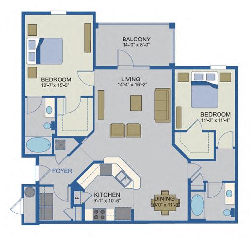 Bali Floor Plan at Cabana Club - Galleria Club, Jacksonville, FL, 32256