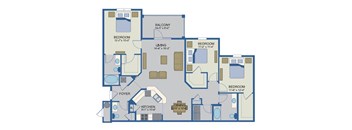 Cabana - Barbados Floor Plan at Cabana Club - Galleria Club, Jacksonville, Florida