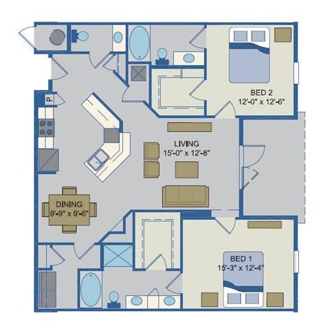 Galleria - Martinique Floor Plan at Cabana Club - Galleria Club, Jacksonville, FL, 32256