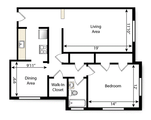 2 bedroom floorplan